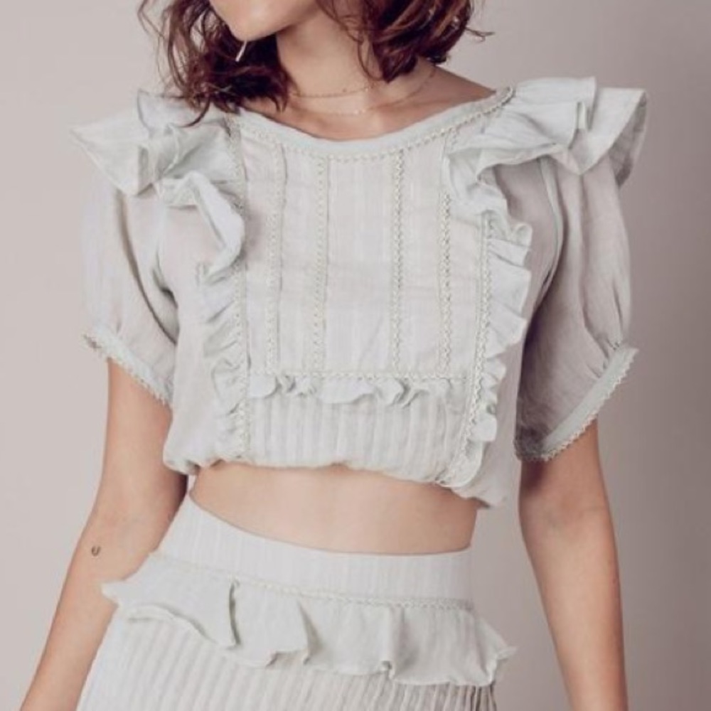 For Love and Lemons Ziggy pintuck top